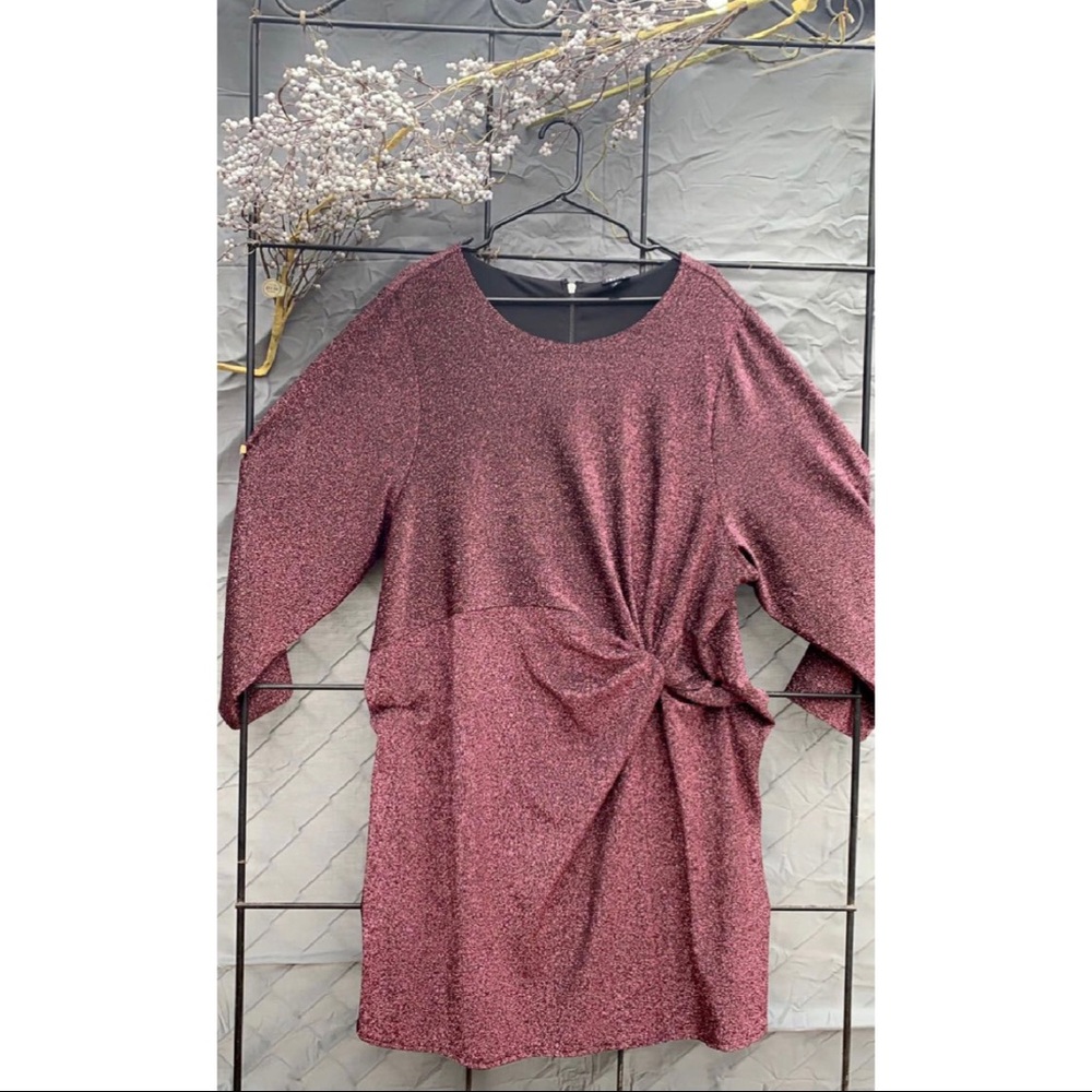 Torrid Rose Gold Glitter Knotted Shift Dress Size 5X